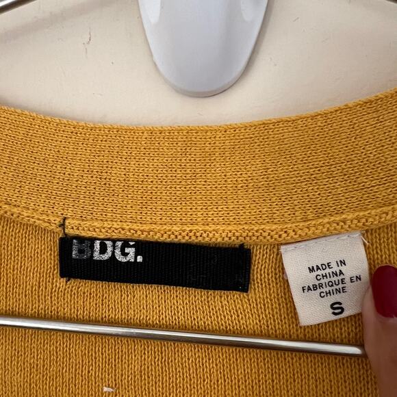 BDG Urban Outfitters Long Open Cardigan Sweater with Pockets Yellow Size S - Picture 5 of 11